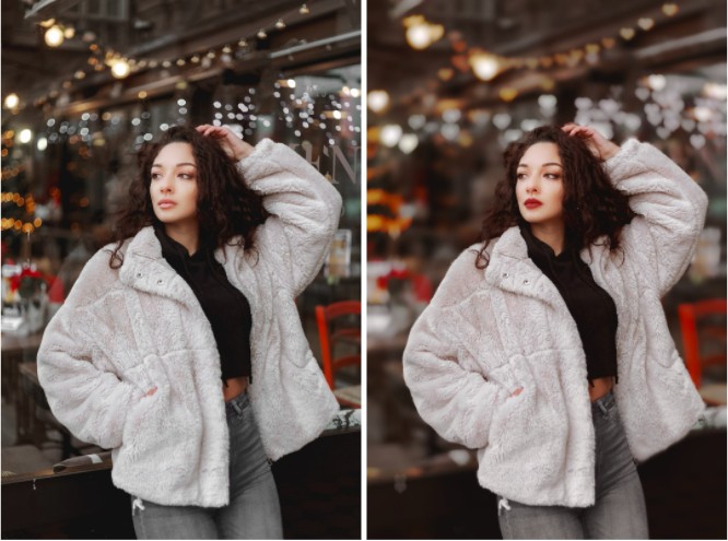 mujer en fotos con vibras de invierno