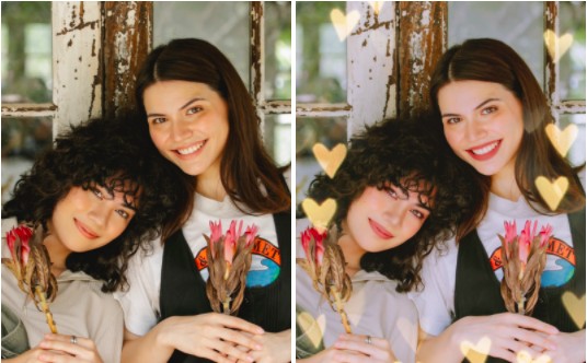 ideas para las mejores fotos con tu mejor amiga: fotos con filtros Love