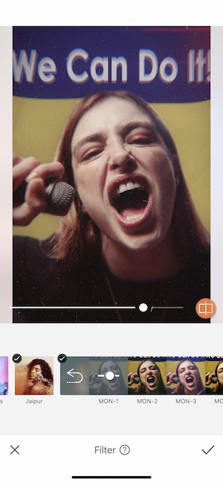 woman screaming into a microphone
