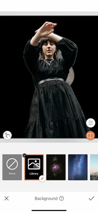 woman wearing a black dress