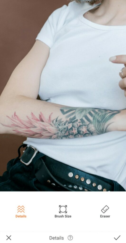closeup of colorful arm tattoo