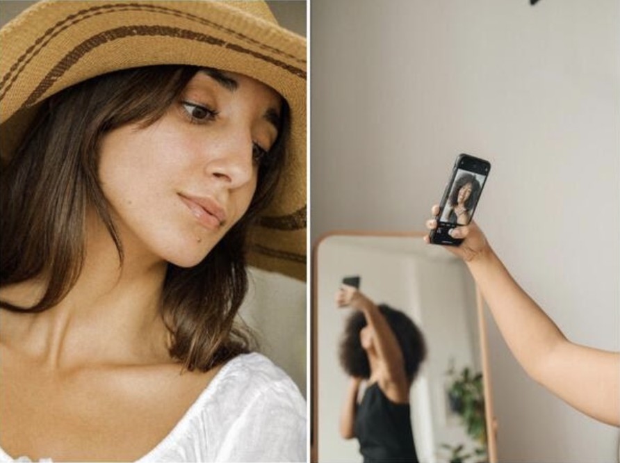 mujeres tomándose una selfie con su celular