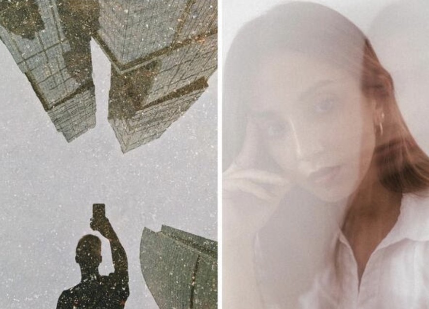 selfies creativas con reflejo del agua