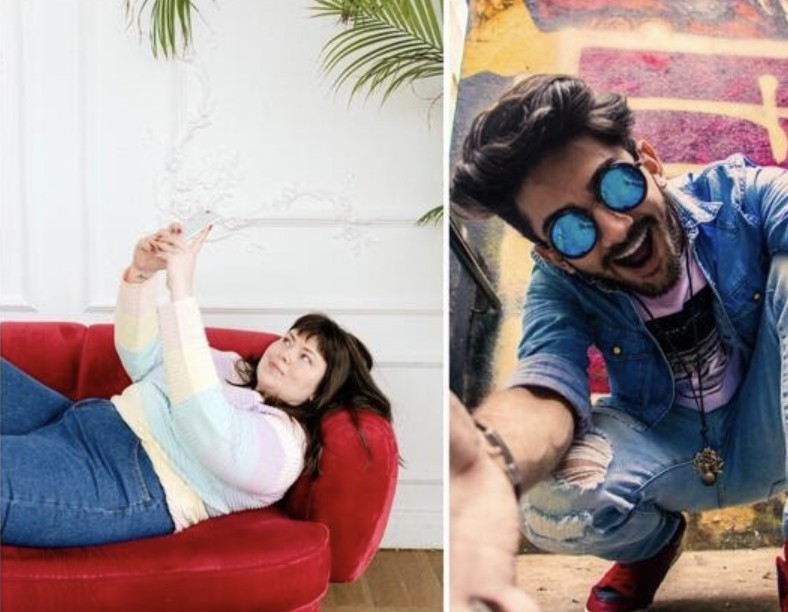 selfies con diferentes poses