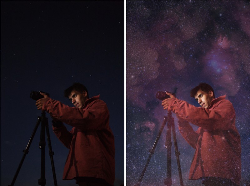 edición de fotos oscuras de noche