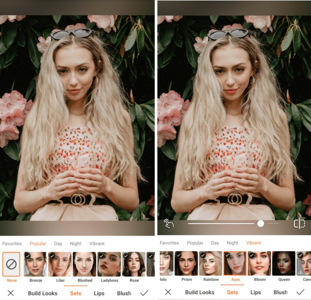 Virgo edit with Aura makeup filter
