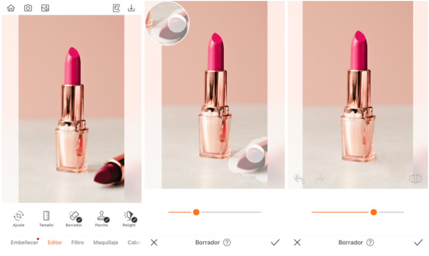 Fotos profesionales con Borrador