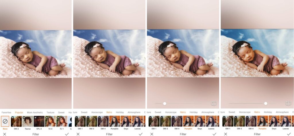 Newborn Photoshoot - filters