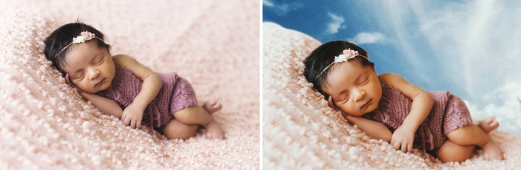 Newborn Photoshoot - before and after