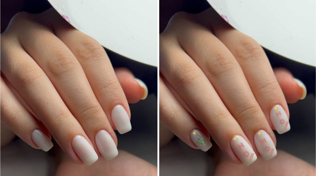nails with white color base