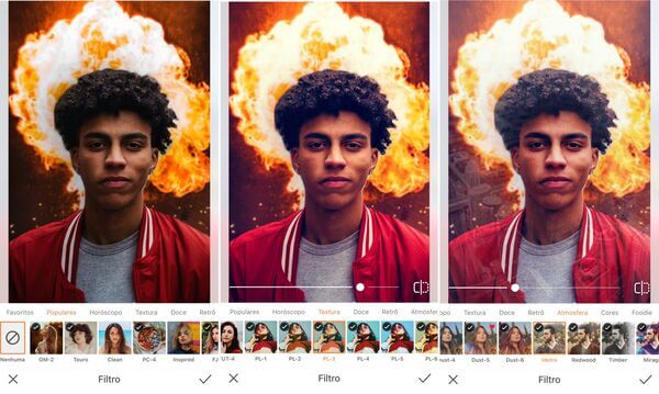 Edição de foto de um homem negro com o app do AirBrush
